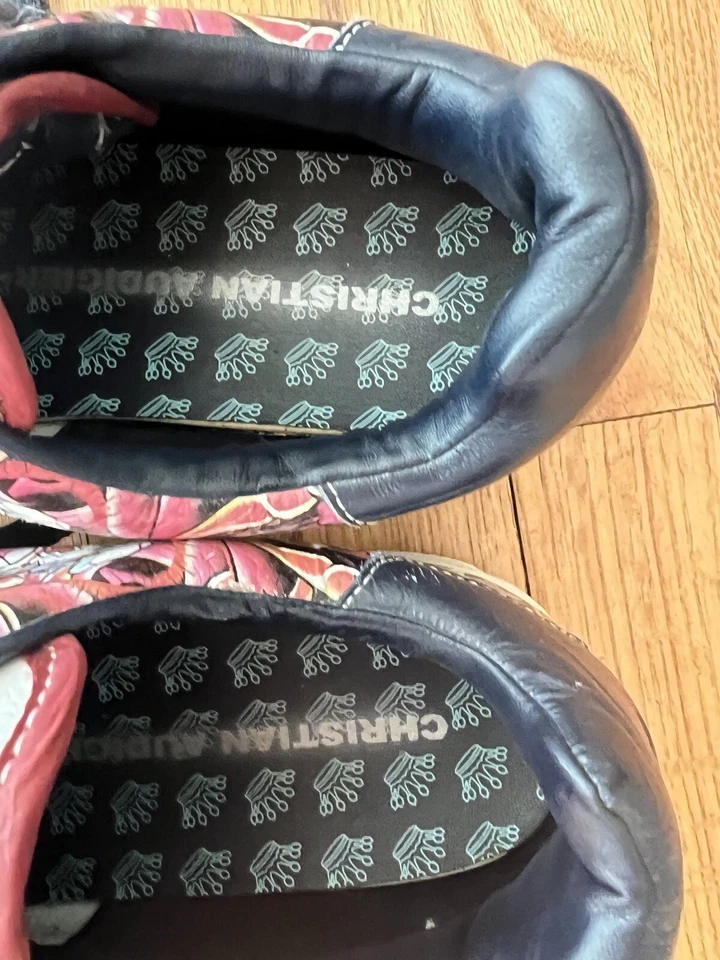 RARO Christian Audigier Calavera Con Cordones Tenis Zapatos 9 Necesito Nuevos Cordones Foto 4 de 4