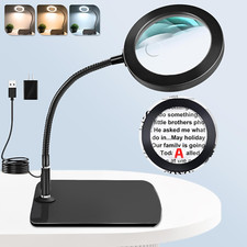 NZQXJXZ 30X10X Magnifying Glass with Light and Stand Magnifying Lamp with 72 Led