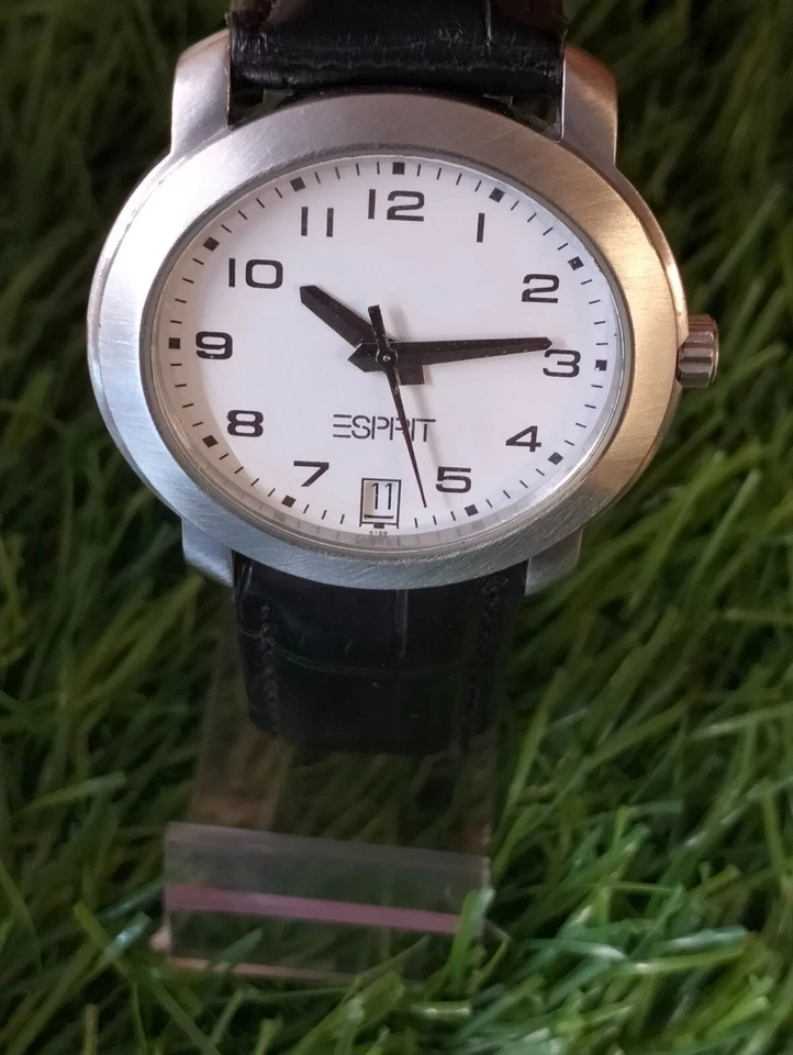 ESPRIT КВАРЦ БЕЛЫЙ ЦИФЕРБЛАТ ДАТА УНИСЕКС ВЗРОСЛЫХ АРАБСКИЕ ИНДЕКСЫ ВИНТАЖНЫЕ ЧАСЫ - Изображение 2 из 4