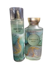 Bath  Body Works EMERALD MIST Mist, Shower Gel 2 Pc Set Lot BBW