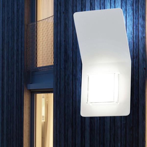 Led AußEn Haus Wand Leuchte Garten Veranda Strahler Garagen Einfahrt Lampe Weiß-image