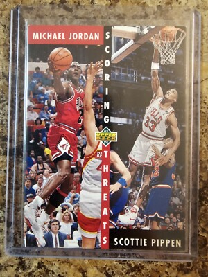 1992 Upper Deck #62 Michael Jordan Scottie Pippen Scoring Threats NBA Bulls