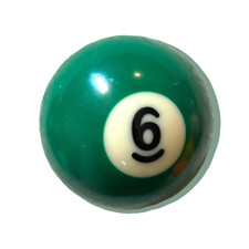 Six Pool Billiard Ball 6 2.25" Green 2 1/4" Standard Size Vintage