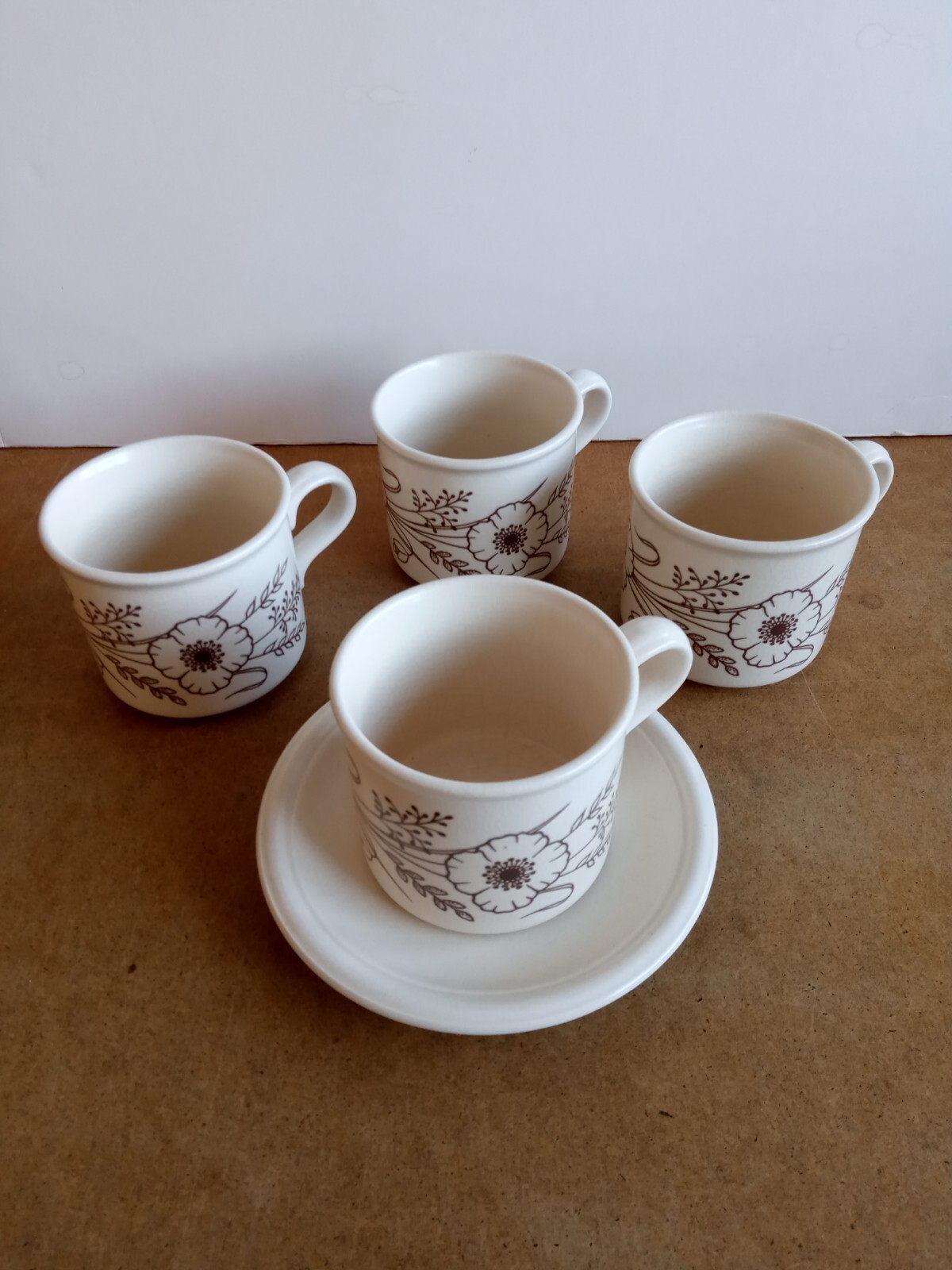 Spares John Tams Ltd Banquet Poppy Spray 4 x Cup & 1 x Saucer eBay