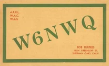 Sherman Oaks California W6NWQ Radio Correspondence Antique Postcard K95494