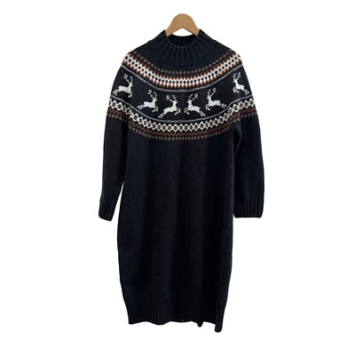 Barbour Kingsbury Sweater Dress Reindeer Pattern Knit Size 10 US | eBay