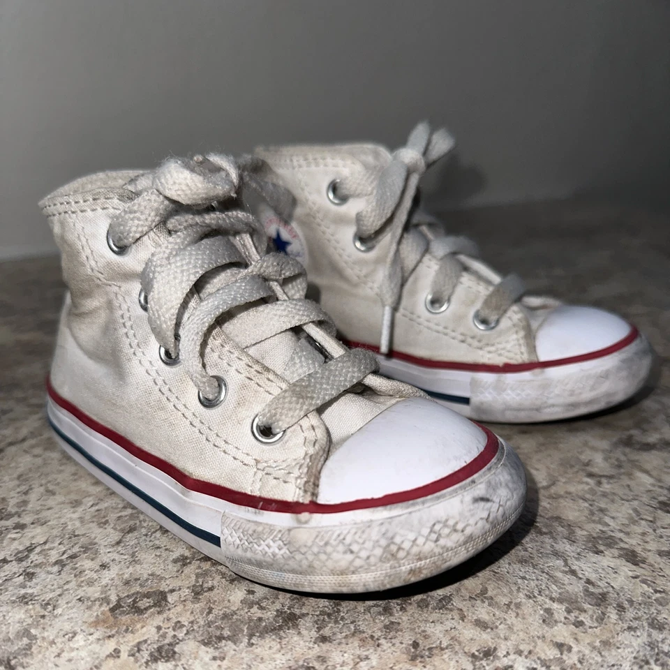 Zapatillas Converse Niños Blancas Talla 7 Informales Niños Pequeños Deportes Correr All Star Foto 2 de 4