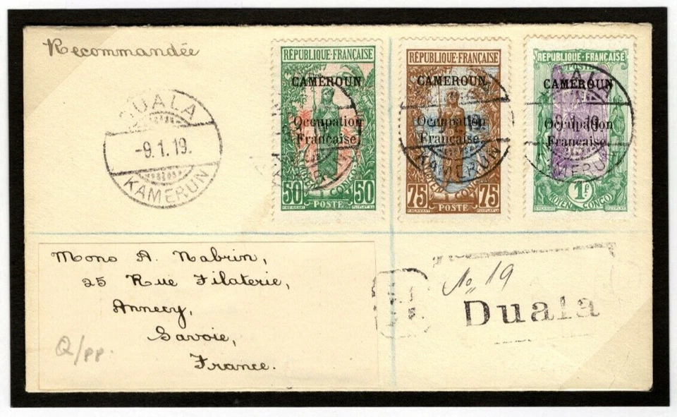 France Colonies CAMEROUN *Occupation Francaise* Overprint (WW1) Cover 1919 MC93a - Image 2 of 4