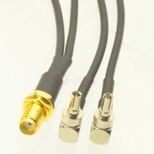 1pc SMA female to Y type 2X CRC9 male Splitter Combiner cable pigtail RG174 6"