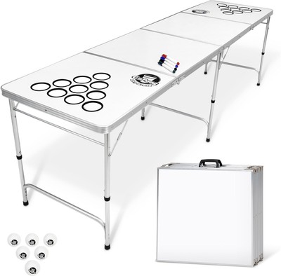 Lightweight 8-Foot Beer Pong Table - Custom Draw Features for Epic Tailgates