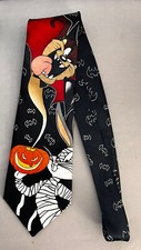 Vintage 90s Looney Tunes Taz And Bugs Halloween Tie
