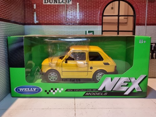 Fiat 126 Giallo 1972 Scala G Welly NEX 1:24 1:21 Dettaglio Diefuso Modello Auto 24066 - Foto 10 di 10