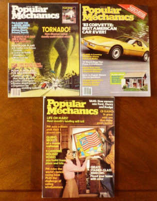 VTG lot of 3 issues June 1976 August 1980 March 1983 Popular Mechanics Magazines