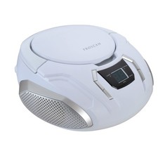 Proscan Elite Portable CD Boombox with AM/FM Radio - White portable, white