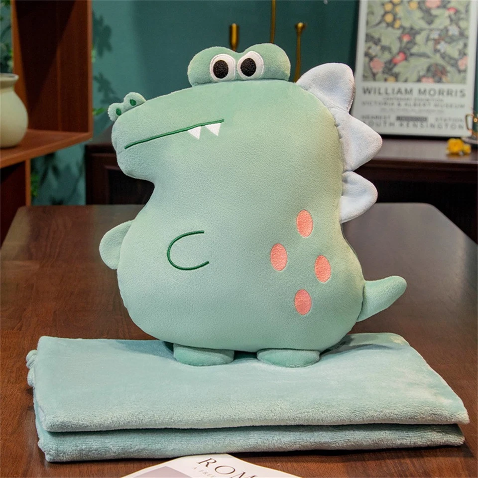 2-in-1 Kuscheldecke & Kissen, Tier-Design Sofadecke Deckenkissen, Wohndecke - Bild 3 von 4