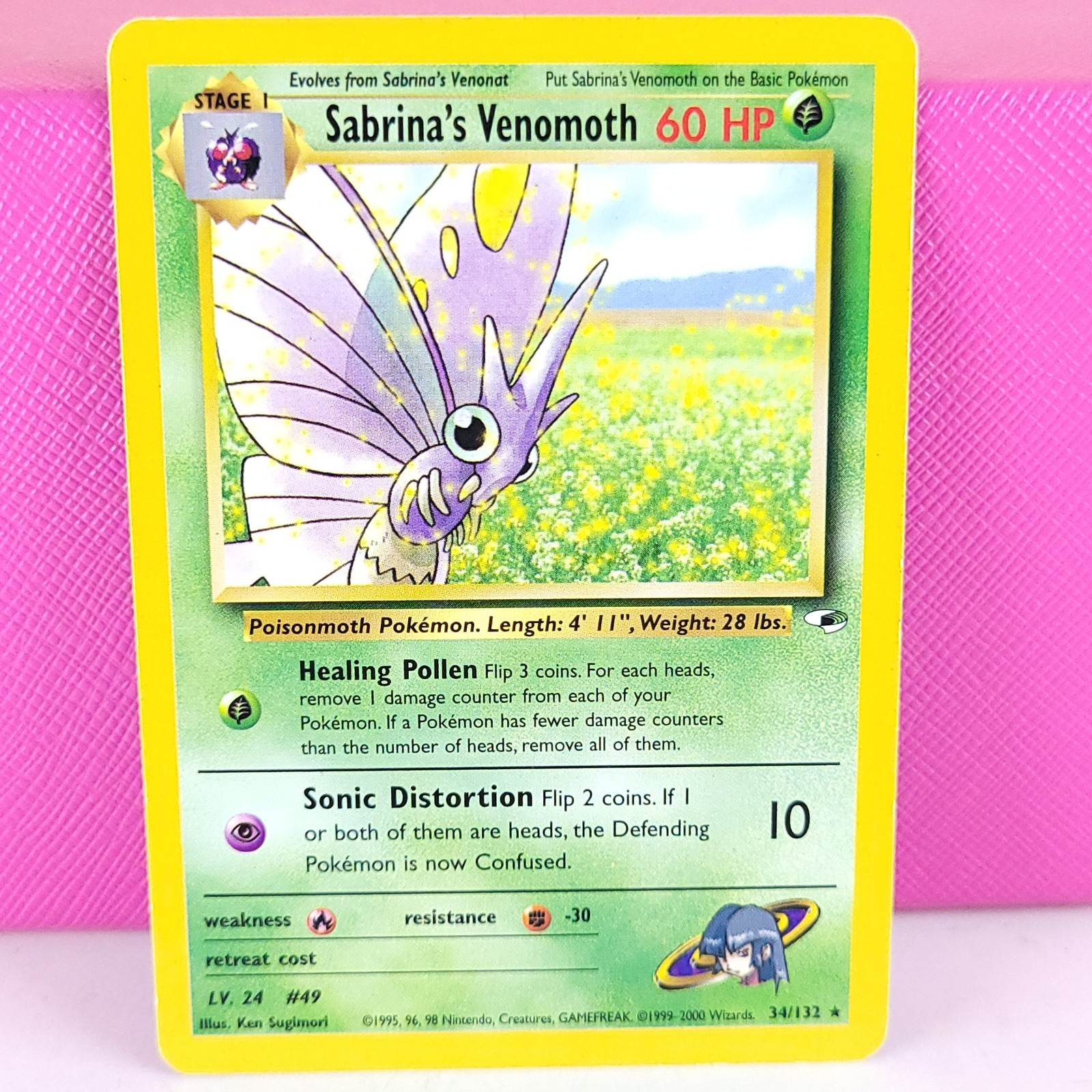 Pokemon Sabrina's Venomoth Rare Gym Heroes 034/132 MP