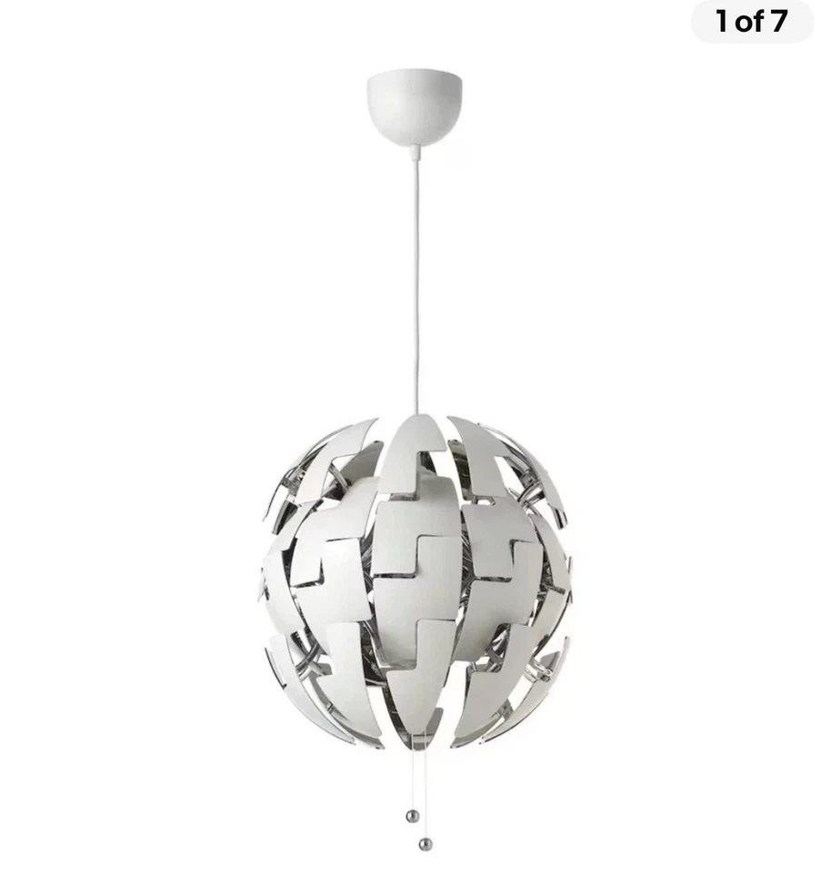 Lámpara Colgante Ikea David Wahl PS 2014 Star Wars "Estrella de la Muerte" Blanco/Plata 14" Foto 4 de 4