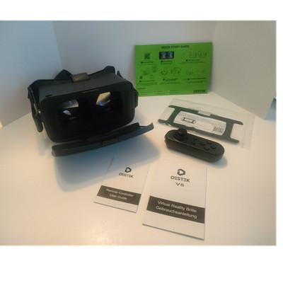 DESTEK V5 Smartphone VR Headset, Bluetooth, 6.6'' Max, Glasses Support, Black
