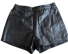 vintage 90s  Black Leather Shorts , Lining, B...