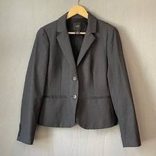 J.Crew Super 120 s Wool Blazer Womens 8 Gray Pinstripe 2 Button Career Jacket