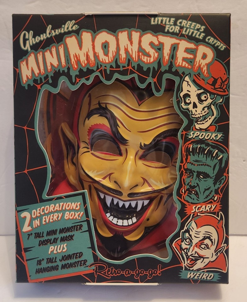 Ghoulsville Mini Monster Mask FUN HOUSE DEVIL Set  Retro-a-go-go Halloween MIB