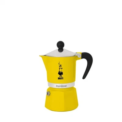 [4982] BIALETTI Cafetière Italienne Rainbow Aluminium 3 Tasses Jaune - Photo 1/4