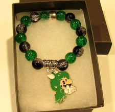 Pulsera Kids Stretch Super Mario bros. Verde y Negro 5.25" viene en caja de regalo