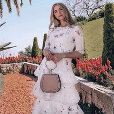 Zimmermann Heathers Dress Size 1 / 10 AU / 6 US Pintuck Midi Floral White