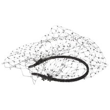 Vintage Veil Hair Headband Simple Elegant Mesh Headdress for Woman Girl Black 