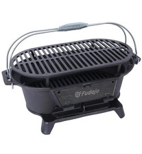 Cast Iron Hibachi Grill Portable Stove Charcoal Skillet for Outdoor BBQ Cooking