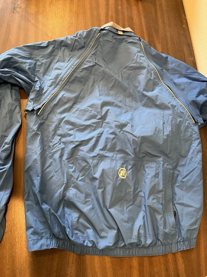 Novara Mens Large Blue Full Zip Cycling Windbreaker Rain Jacket - Image 3 of 4