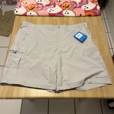 NWT 40 Columbia PFG Bahama Shorts Mens 2XL Gray 8" Inseam Outdoor Casual New