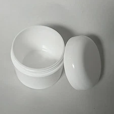 58-400 2 oz White Plastic Double Wall Jar and Lid - LOT OF 2