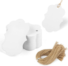 100Pcs Gift Tags with String Attached, 2X2.8 Inch Kraft Paper Hang Tags for Clot
