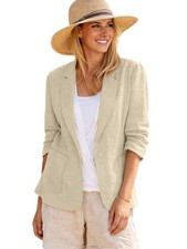Linen Blazer Jackets for Women Lightweight Business Casual