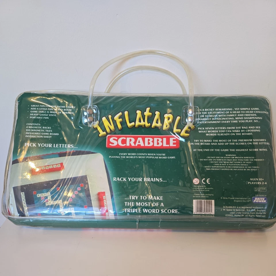 ✅⭐️Inflatable Scrabble 2002 Brite Power Rare Brand New Family Fun ✅⭐️ - Image 2 of 3