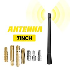 Universal 7" Car Short Black Antenna Aerial AM/FM Radio Mast Pole Replacement X