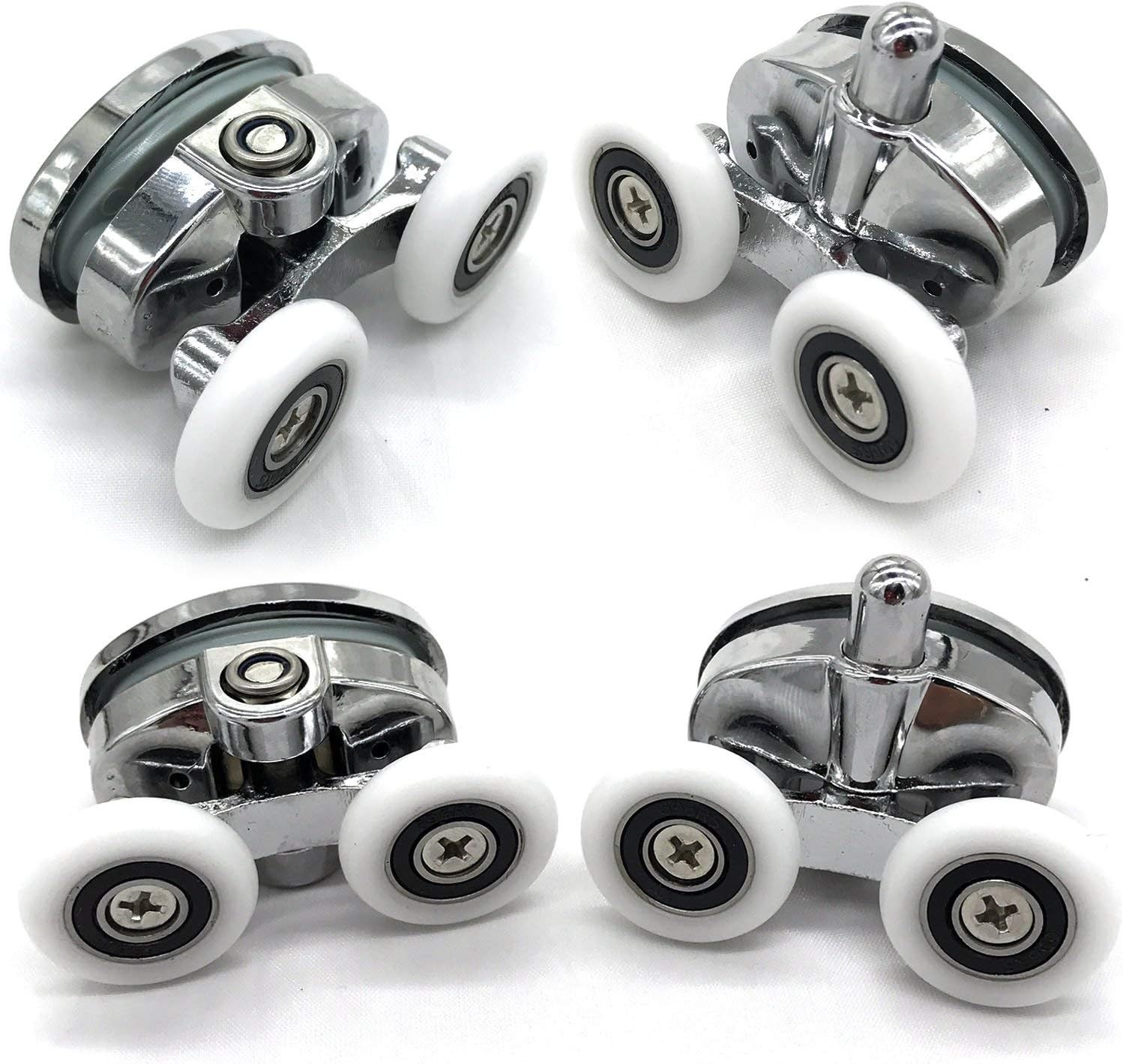 YUANQIAN Set of 4 new Oval butterfly twin wheel Shower door rollers (25MM)