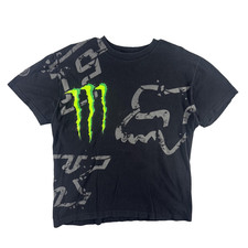 Fox Racing Monster Energy Shirt Mens Large Black Graphic Motocross Tee