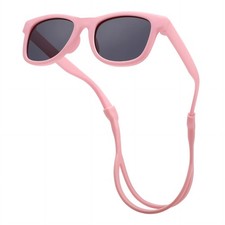 COASION Baby Sunglasses Polarized Flexible Strap Infant 0-12M Pink Grey