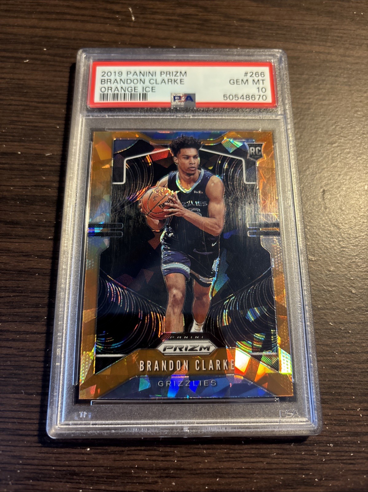Brandon Clarke (2019) Panini Prizm Orange Ice #266 - PSA 10 - RC - Grizzlies
