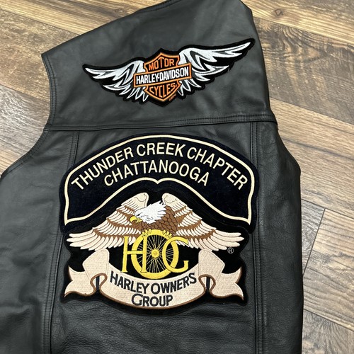 Harley-Davidson Leather Vest with Patches and Pins Size XL Mens Made In Usa - Picture 12 of 14
