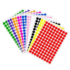 Ouzoustate 2340 PCS Colored Dot Stickers 1/2" Color 1/2 Inch, Multicolored