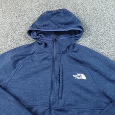 North Face Hoodie Mens M Blue Full Zip Fleece Sweatshirt Jacket Outdoor Hiking
