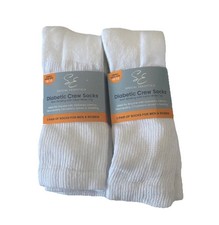 Special Essentials 3 Pairs Non-Binding White Extra Wide Top Diabetic Crew Socks