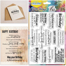 Birthday Wishes Clear Stamps Words Stamp for Crafts Silicone Stamps Transparent