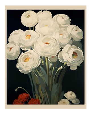 Elegant Flower Bouquet Wall Art for Home Decoration Impressionist