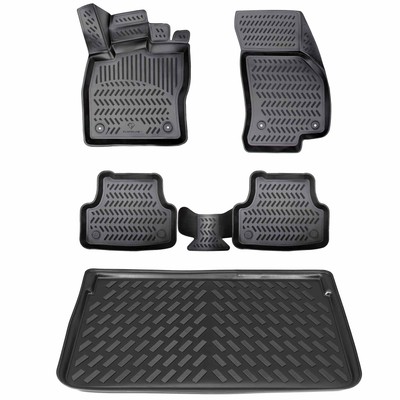 3D Gummimatten & Kofferraumwanne Set für FORD C-MAX 2004-2010 | Hoher Rand