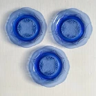3 Hazel Atlas Cobalt Blue Depression Glass ROYAL LACE Bread & Butter Plates 6”