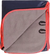 REDCAMP Large Waterproof Stadium Blanket for One Size, Dark Blue/Light Grey 